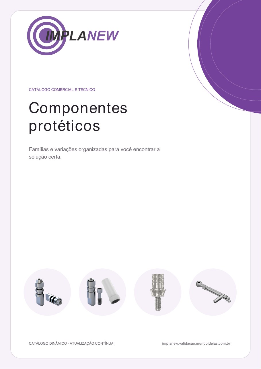 Capa do Catálogo de Componentes Protéticos Implanew